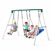 Lauko sūpynių komplektas VEVOR JX-OGSW-003-2, 3 sėdynės, 312 × 200 × 220 cm