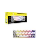 CORSAIR CLIPPER PRO MINI 60 Hall Effect Gaming Keyboard, Backlit RGB LED, CORSAIR MGX Core, White , PBT DS Keycaps