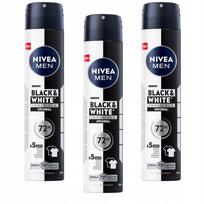NIVEA MEN Black & White vyrų purškiamų antiperspirantų rinkinys 72h 3x200ml