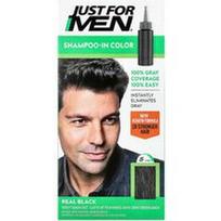 Just for Men, Spalvotas šampūnas, tikra juoda H-55, vienkartinis plaukų dažų rinkinys
