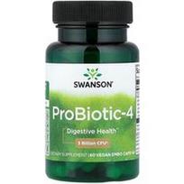 Swanson Vitamins, „ProBiotic-4“, 60 veganiškų „Embo Caps®“ kapsulių AP