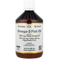 California Gold Nutrition, Norvegiški omega-3 žuvų taukai, natūralūs citrinų skonio, 500 ml