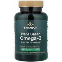 Swanson Vitamins, Augalinės kilmės omega-3, 120 skystų veganiškų kapsulių