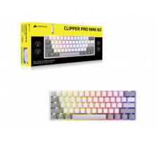 CORSAIR CLIPPER PRO MINI 60 Hall Effect Gaming Keyboard, Backlit RGB LED, CORSAIR MGX Core, White , PBT DS Keycaps | Corsair