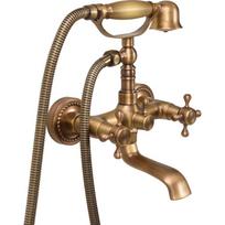 Fala vonios maišytuvas Retro Bronze 1 75828, 15 cm, 1.5 m, 2 rankenėlės, bronza, žalvaris, su dušo rinkiniu