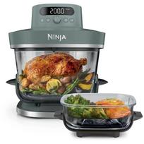 Ninja CRISPi PRO XL AS101EUGY karšto oro gruzdintuvė kepimui ir gaminimui 2050W 5.7L 2.3L 7 programos stikliniai indai melsvai pilka