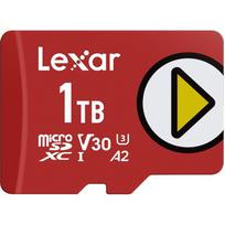 Lexar atminties kortelė LMSPLAY001T-BNSNG, 1TB, MicroSDXC, UHS-I, U3, V30, A2, 205MB/s skaitymas, 140MB/s rašymas, 10 klasė