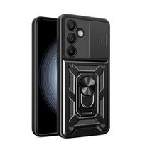 „Samsung Galaxy A56“ apsauginis dėklas – „Hybrid Armor Camshield“ su stovu ir kamera, juodas