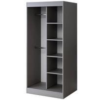 Atvira spinta 90 x 200 cm Matinis antracitas Atvira spinta TROY su 4 lentynomis ir 2 pakabų strypais