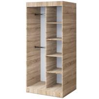 Atvira spinta 90 x 200 cm Sonoma ąžuolas Atvira spinta TROY su 4 lentynomis ir 2 pakabų strypais