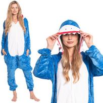Moteriška Vientisa Pižama Kigurumi Kombinezonas Mėlynas Ryklys 175-185 Cm Xl, XL