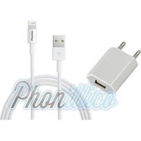 USB laidas + Baltas sieninis įkroviklis suderinamas su iPhone 7 PLUS - Phonillico®