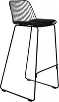 Baro kėdė Intesi Dill High su atlošu, metalinė, tapicìruota, 75 cm, juoda