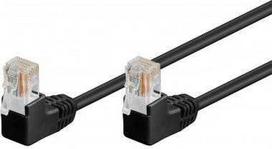 Goobay CAT 5e Komutacinis kabelis 2x 90° Angled, U/UTP, juodas, 10 m, 10 m, Cat5e, U/UTP (UTP), RJ-45, RJ-45, Juodas