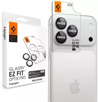 FOTOAPARATO APSAUGA Spigen OPTIK PRO GLAS.TR EZ FIT CAMERA PROTECTOR 2-PACK IPHONE 18 PRO / 18 PRO MAX TAMSIAI PILKA