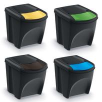 Įrankiai ir matavimo prietaisai // Įrankių, priedų naujienos // Kosz na śmieci Keden SORTI BOX 4x25L - czarny recykling