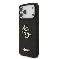 Guess PU Fixed Glitter 4G Metal Logo Case for iPhone 18 Pro Max / Black