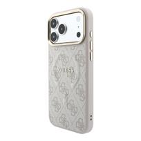 Guess PU Leather 4G Gold Frame Embossed MagSafe Case for iPhone 18 Pro / Pink