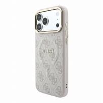Guess PU Leather 4G Gold Frame Embossed MagSafe Case for iPhone 18 Pro Max / Pink