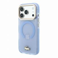 Lacoste IML Shockproof Petit Pique Gold Logo MagSafe Case for iPhone 18 Pro / Blue