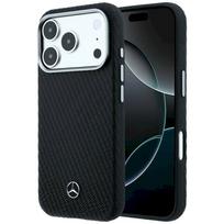 Mercedes Leather Semi Wrap Wood Effect MagSafe for iPhone 18 Pro Max / 17 Pro Max / black