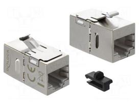 RJ 45 coupler | Keystone | RJ45 socket,both sides | with latch