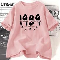 „Taylors“ 1989 m. „Swiftie Merche Era“ marškinėliai, skirti „Streetwear O Neck Summer“ trumpomis rankovėmis, moteriškų drabužių marškinėliai Unisex Oversized 3XL gray
