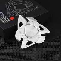 Ryklių stiliaus aliuminio lydinio fidget spinneris - apdirbtas CNC staklėmis, 3 spalvų variantai, relaksacinis žaislas suaugusiems balta