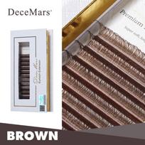 DeceMars YY blakstienų priauginimas – 0,07mm D Curl arba C Curl 2D(4D)  Y formos tinklinio audinio, 12 eilučių, iš anksto priaugintų blakstienos 0.07MM B 8-12MIX ruda