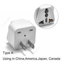 Universalus JAV kelioninis adapteris JK AU ES į JAV kištuką Kanada Meksika kištuko keitiklis Amerikietiškas maitinimo įkroviklis Elektros lizdas Kintamosios srovės lizdas white