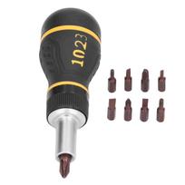 9Pcs Ratcheting Screwdriver Magnetic Head 3 Ratchet Setting with Bits Tool Set Kit black