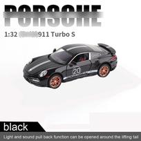 1: 32 Porschi 911 Turbo-S Automobilio Modelis Aukšto Realistiškumo Metalo Liejimo Žaislas Su Garsu ir Šviesa Atgal Traukiami Transporto Priemonės Dekoratyviniai Žaislai Vaikams juoda