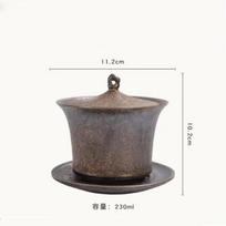 Modern Gilt Enamel Teapot Lid Cup Drinkware Vintage Chinese Ceramic Teacup Tea Set Office Living Room Cup Birthday Gift Home <200ml gray