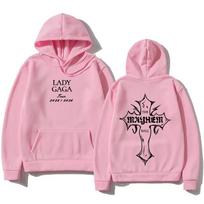 Lady Gaga Mada Džemperiai Lady Gaga MAYHEM Kirptas Spaudinys Džemperis Rudens Retro su Gobtuvu Drabužiai Unisex Laisvas Gatvės Stilius XS pink