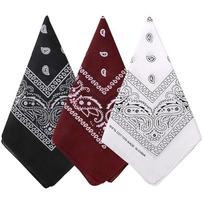 Hip Hop Kaubojiškas Paislio rašto skara Didelė bandana galvai Kvadratinė skara Vyrams Moterims 55x55cm Juoda Raudona Balta gray