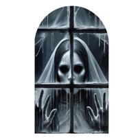 Helovino Vaiduoklių Dekoracija Baisi Šviečianti Sienų Dekoracija Apšviesta Holograma Baisi Ragana Klounas Large gray