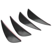 4pcs Front Bumper Air Knife Spoiler Modification Universal Diffuser PVC Paste TypeGlossy Black black