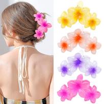 All-match Hairpin Hairpin Headdress Frosted Flower Shark Clip Hairpin Hair Accessories 4 pieces/set brown