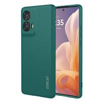 ENKAY Skysto silikono minkštas smūgiams atsparus telefono dėklas For Motorola Edge 50 Fusion 5G tamsiai žalia spalva