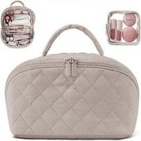 Travel Makeup Bag for Woman, 180 Lay-Flat Design, Large Capacity makeup organizer Pouch Open Flat Toiletry Bag, Triple-Proof Interior, Portable Puffer