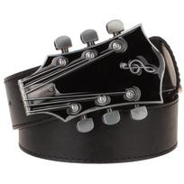 Gitaristo Aksesuarai Madingas Odinis Diržas Gitara Formos Sagtis Metalinė Juosta Groti Gatvės Muzikos Šou Hip Hop Juosmens Diržas 105CM gray
