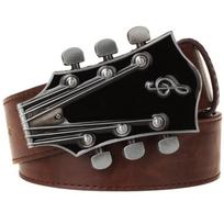 Gitaristo Aksesuarai Madingas Odinis Diržas Gitara Formos Sagtis Metalinė Juosta Groti Gatvės Muzikos Šou Hip Hop Juosmens Diržas 105CM
