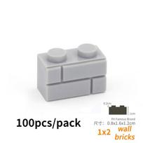 200 PCS Bulk Constructing Blocks Wall Figures Bricks 1x2 Dots Learning-Focused Creative Toys for Children Dimension Works With Featuring 98283 white