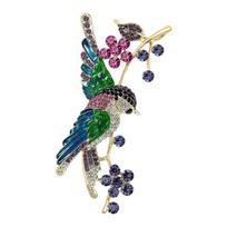 Creative Blue Wing Bird Brooch Featuring Crystals Accent Ideal for Everyday Wear and Special Occasions 1 gray