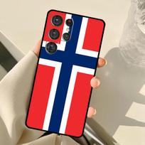 Norvegijos vėliavos dėklas, skirtas Samsung Galaxy S22 Ultra S21 S20 S24 S25 Ultra S9 S10 Plus S23 FE S24 FE, galinis dangtelis Galaxy S23Ultra