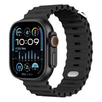 Silikoninis vandenyno dirželis Apple Watch juostai Ultra 3/2 49mm 46mm 45mm 42mm 44mm 41mm Sportinis apyrankė iWatch 11 10 9 8 7 6 5 SE juosta for Ultra 49mm juoda