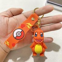 Adorable Pokemon Keychain Gengar Snorlax Mimikyu Anime Action Figure Toy Keyring Pendant Present great for daily use beige