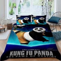 Spausdintas  Kung Fu Panda  patalynės komplektas apima vieną antklodės užvalkalą ir du pagalvių užvalkalus, suteikiant jums prabangią ir patogią 135X200cm