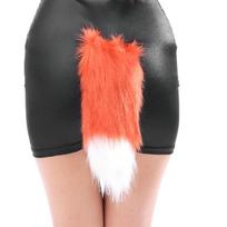 Plaukuotos Dirbtinės Kailio Lapės Therianų Uodegos Vilko Katės Lapės Uodegos Didelio Gyvūno Uodegos Kalėdų Helovino Cosplay vakarėlio Aksesuaras 1 red