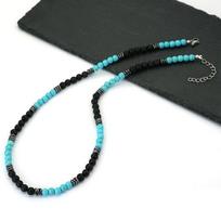 New Handmade Natural Tiger Eyes Lava Stone Beaded Necklace Men Adjustable Bohemian Retro Minimalist Jewelry Neck Accessories black